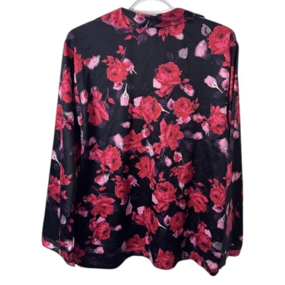 Victoria's Secret black and red floral one piece pajama top size L NWT - Picture 5 of 8